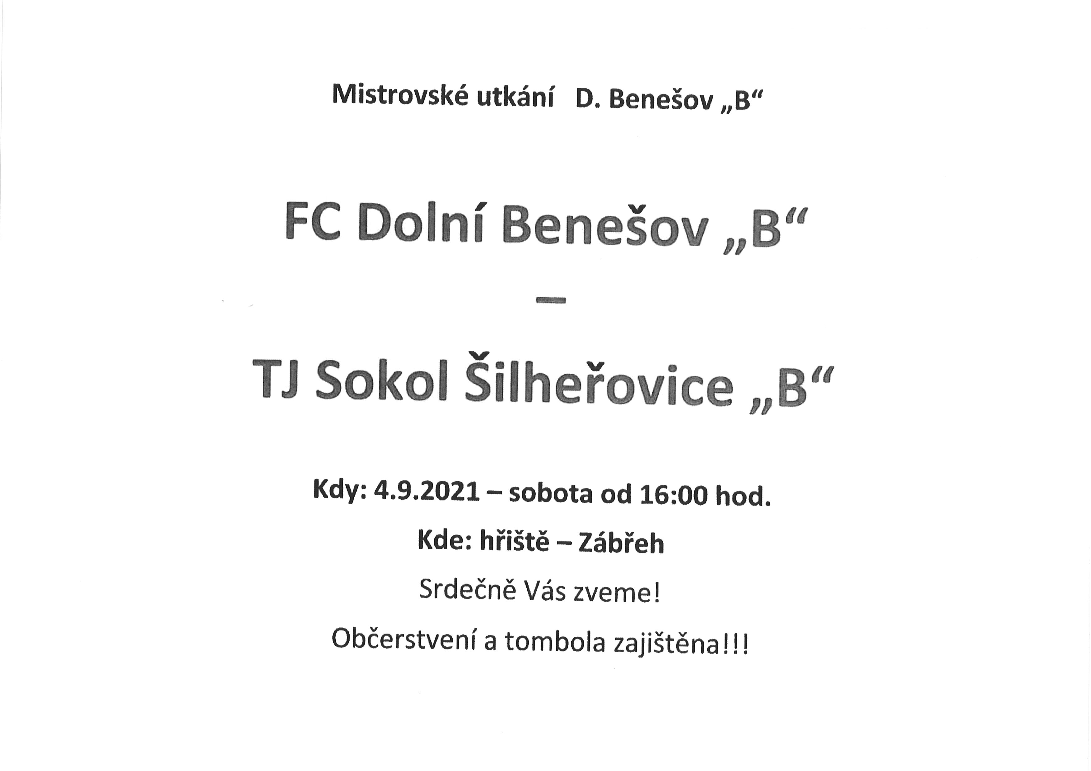 Mistrovské utkání Dolní Benešov "B"