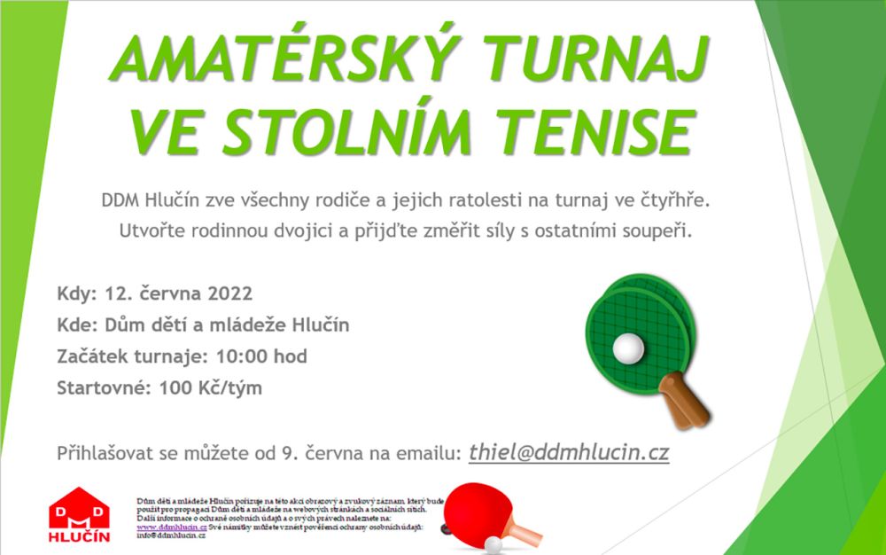 Amatérský turnaj ve stolním tenise