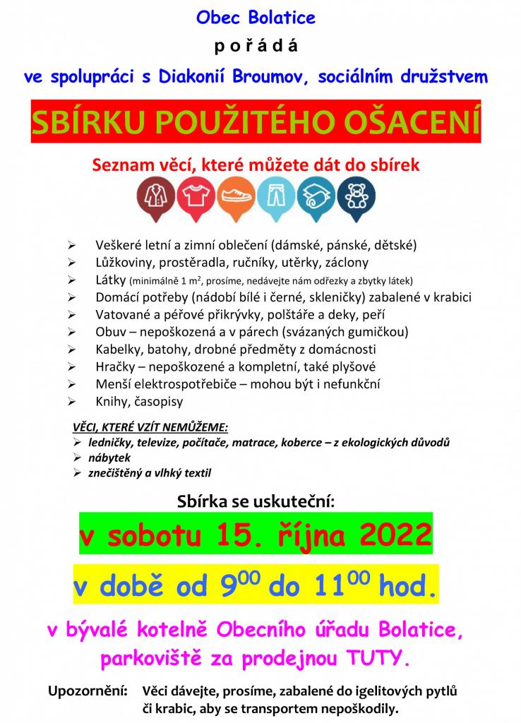 Sbírka použitého ošacení 