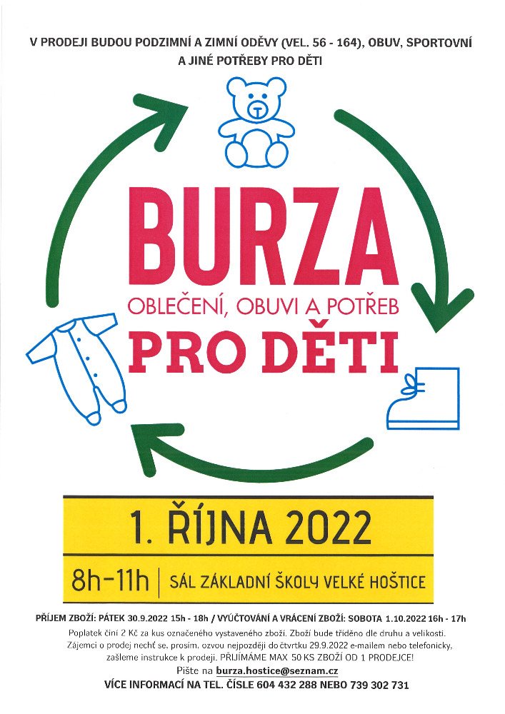 Burza oblečení, obuvi a potřeb pro děti 