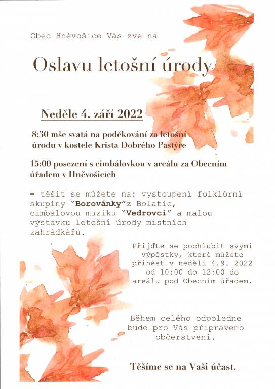 Oslava letošní úrody 