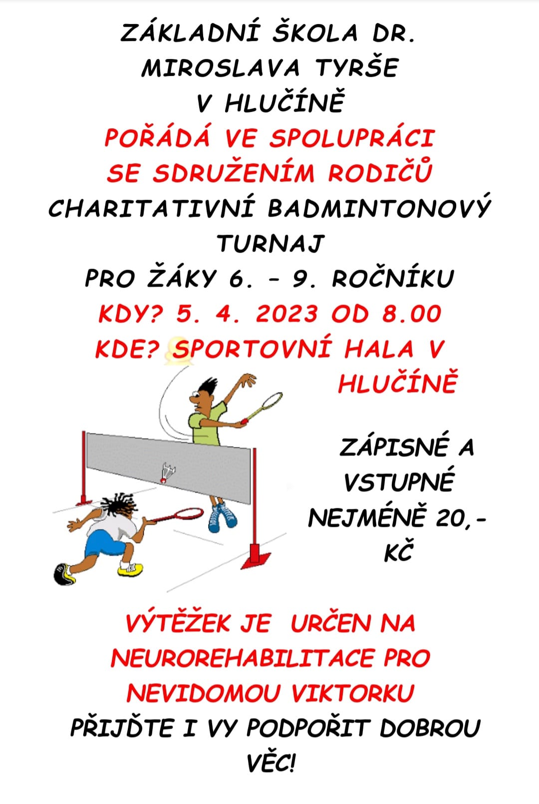 Charitativní turnaj v badmintonu 