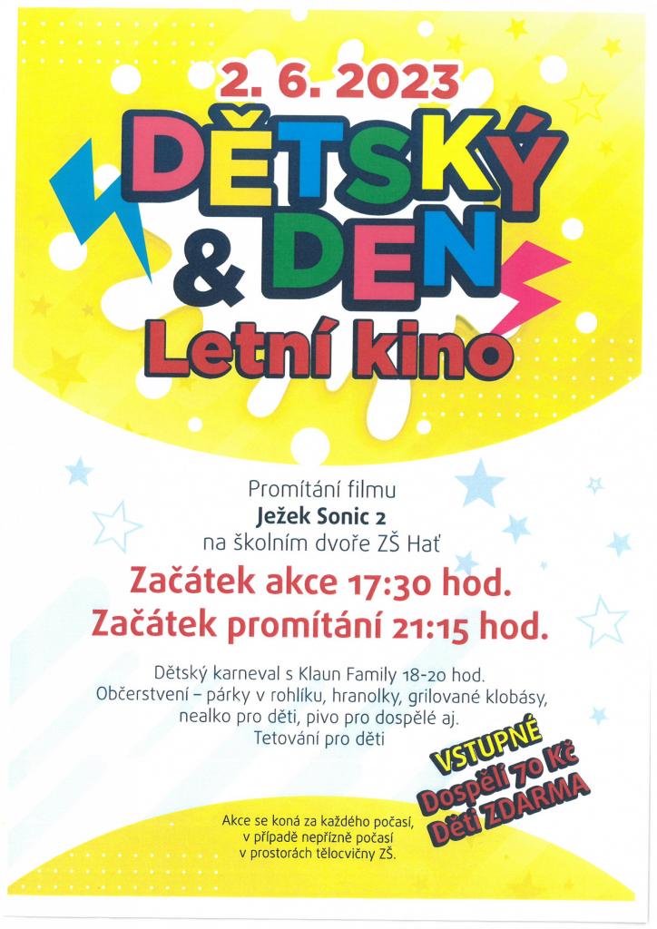 Dětský den a letní kino 