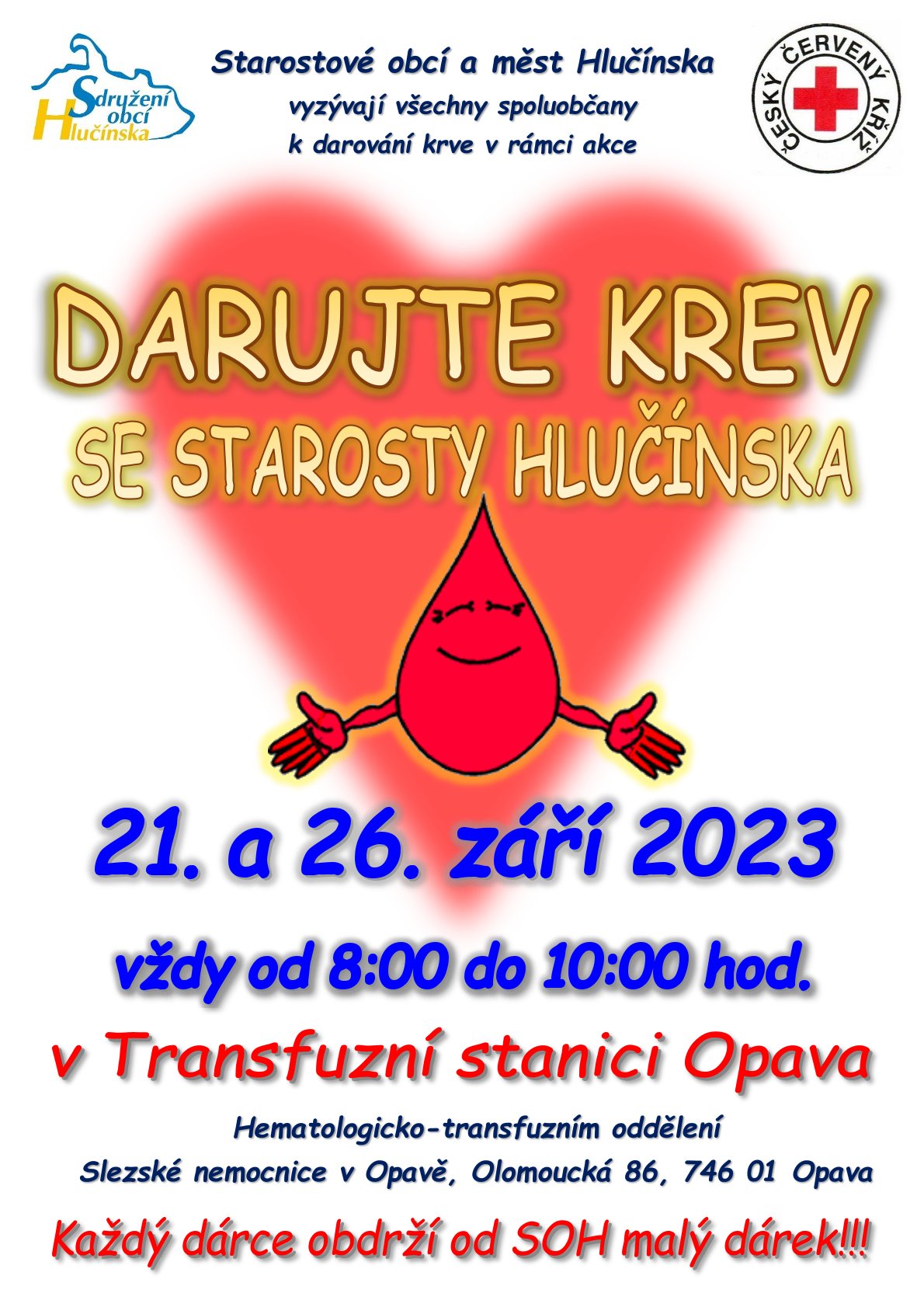 Darujte krev se starosty hlučínska 