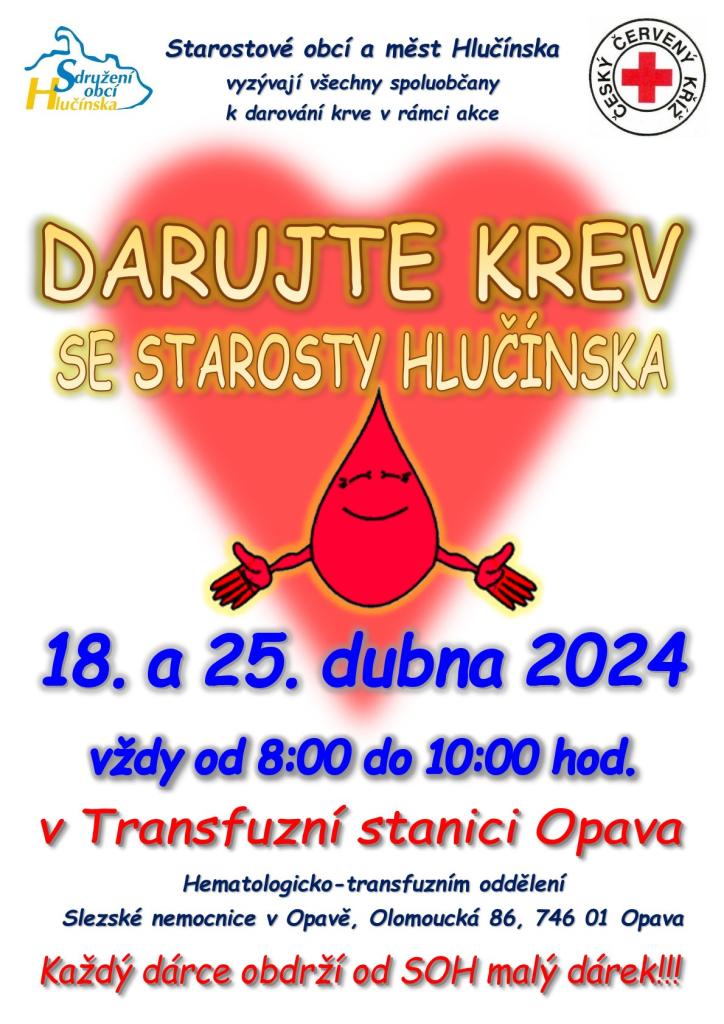 DARUJTE KREV SE STAROSTY HLUČÍNSKA