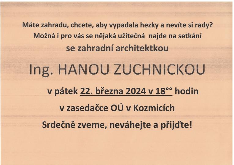 SETKÁNÍ SE ZAHRADNÍ ARCHITEKTKOU 