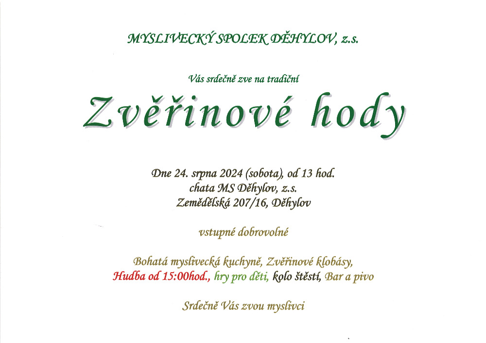 Zvěřinové hody Děhylov