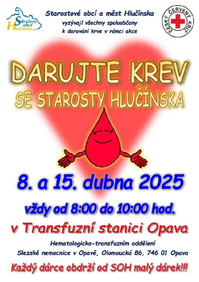 Darujte krev se starosty hlučínska