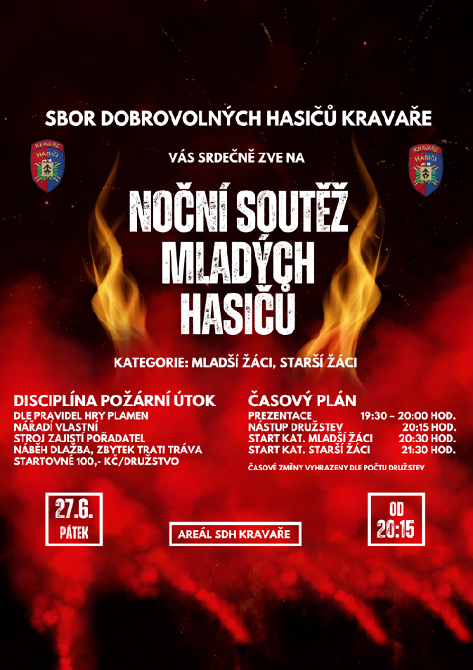 Noční soutěž hasišů Kravaře