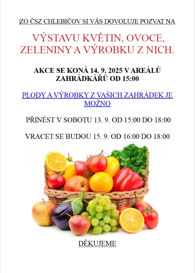 Výstava květin, ovoce, zeleniny a výrobků z nich 