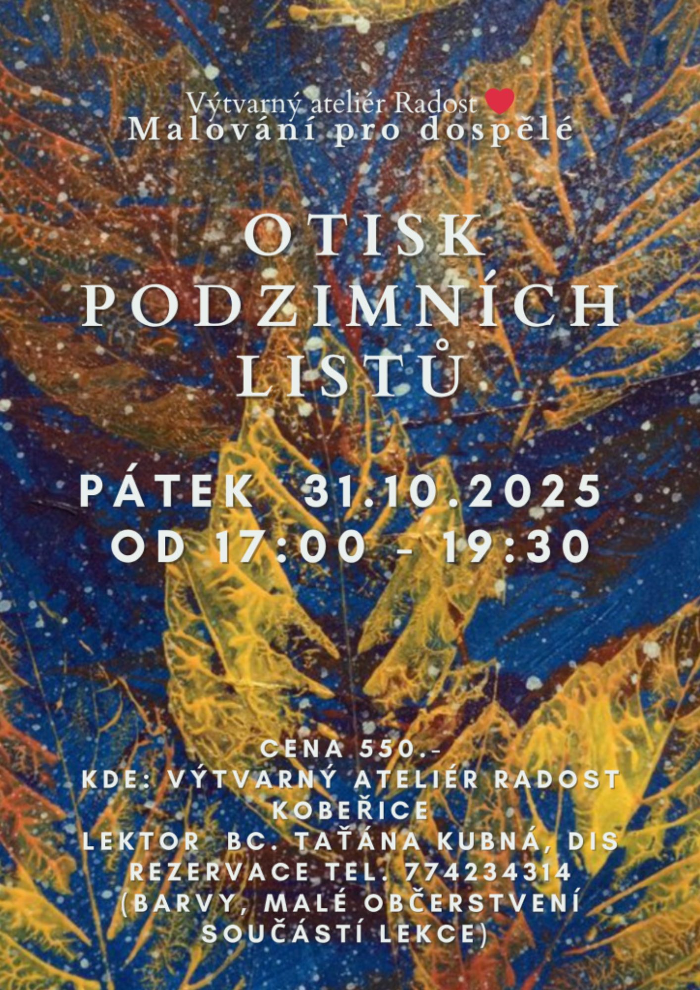 Malování pro dospělé - Otisk podzimních listů