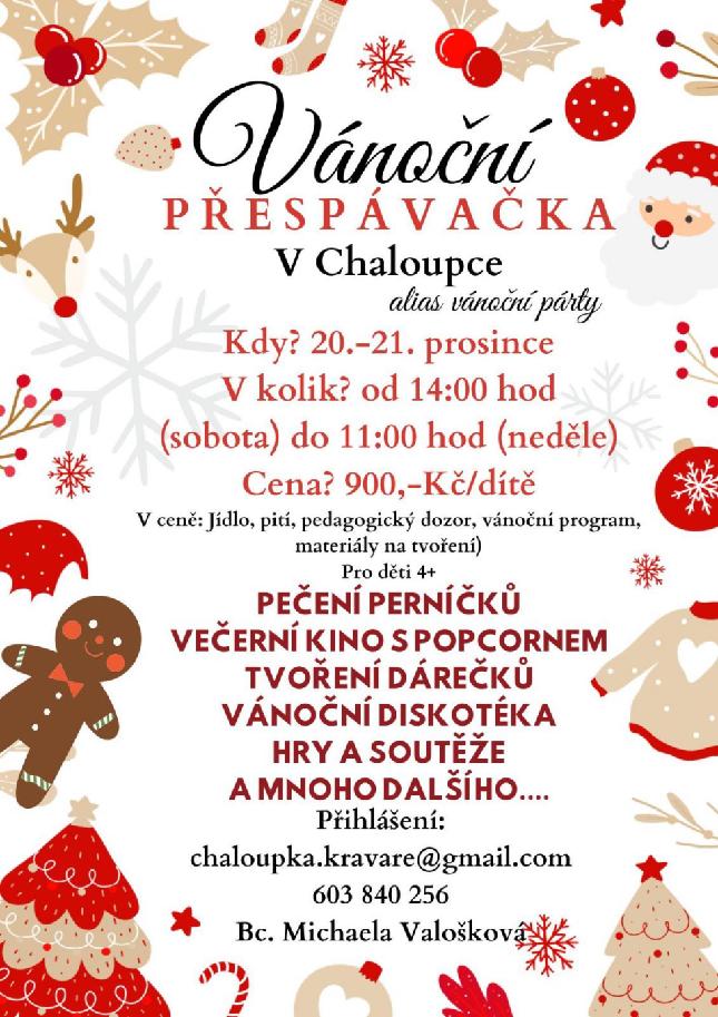 Vánoční přespávačka v Chaloupce