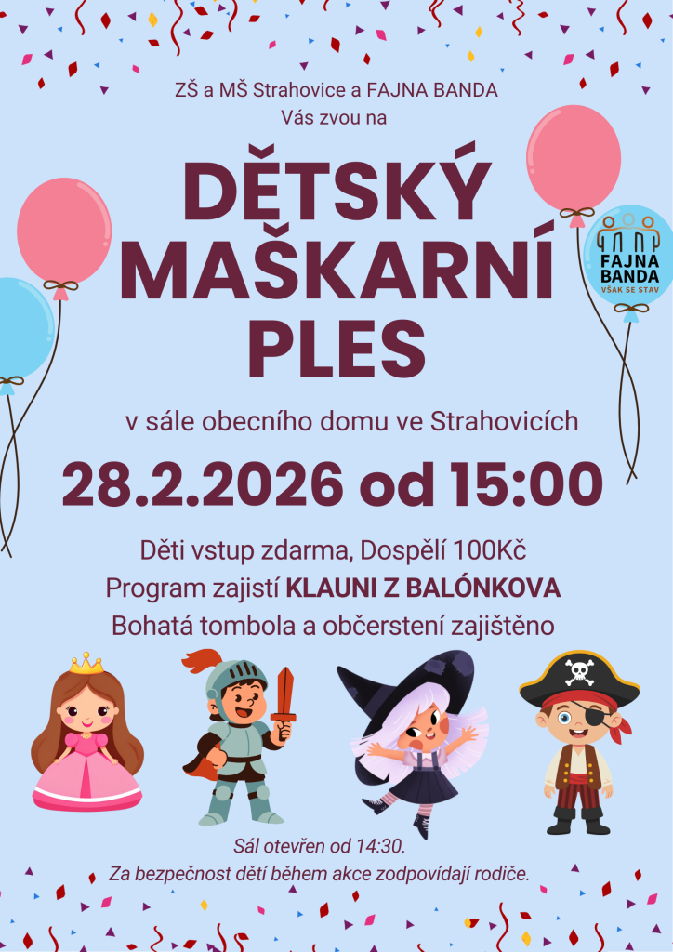 DĚTSKÝ MAŠKARNÍ PLES